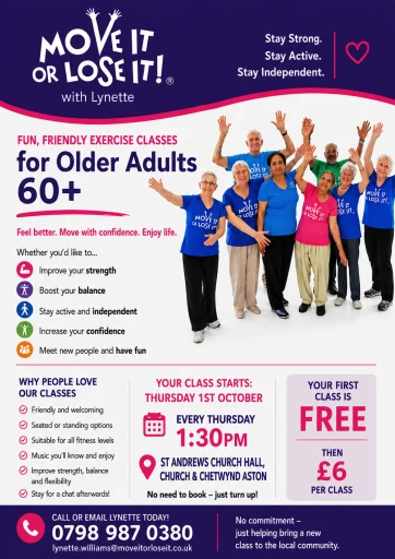 Move it or Lose it - Fun & Friendly Fitness Classess for 60+